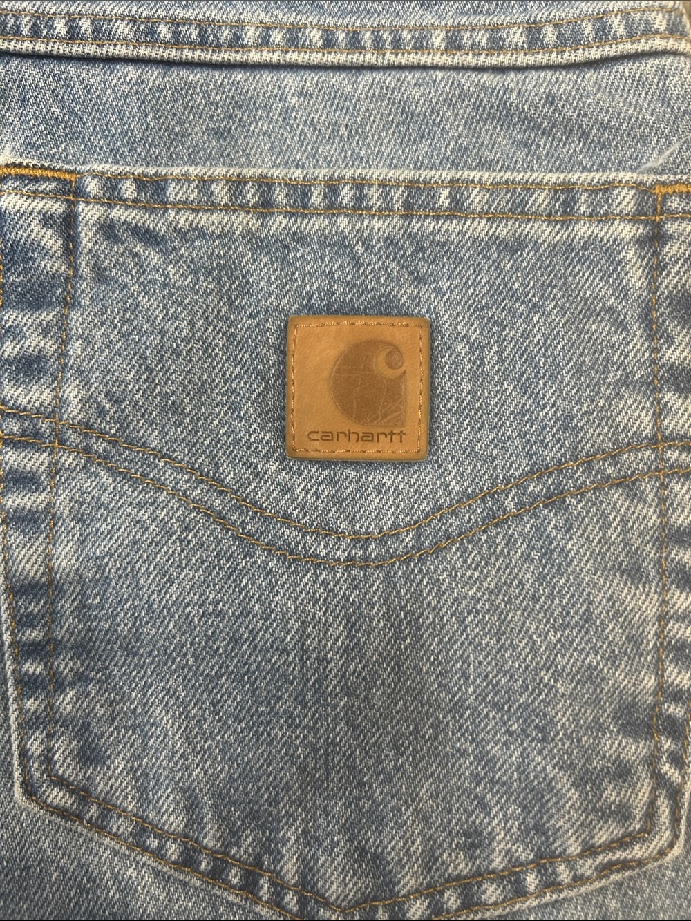 Carhartt B17 Relaxed Fit Tapered Jeans Mens 34x27 Light Wash Workwear Denim - Picture 14 of 15